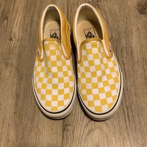 Gold and White Checkered Vans